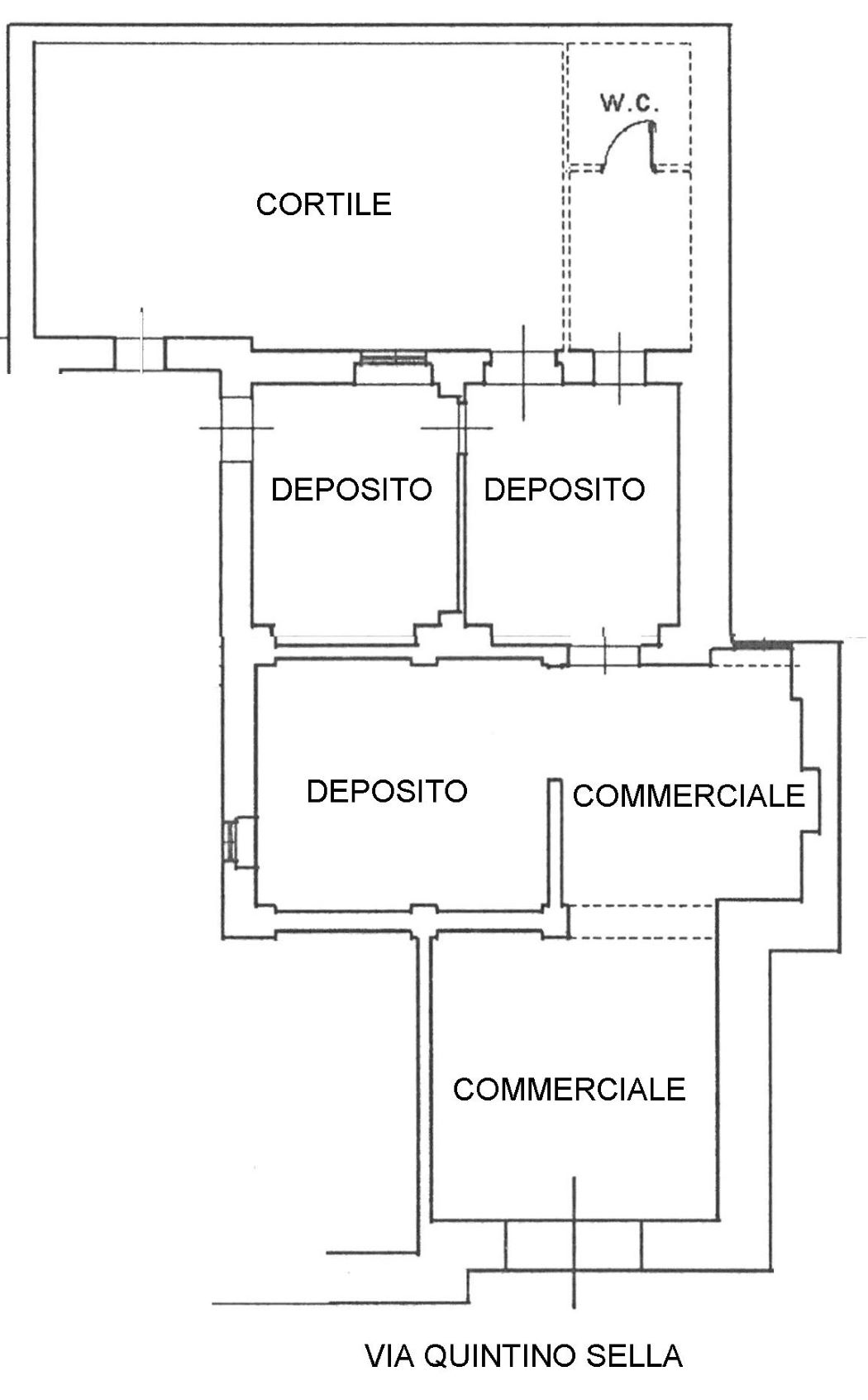 Centrale Via Q. Sella, locale in vendita di mq. 100 circa.